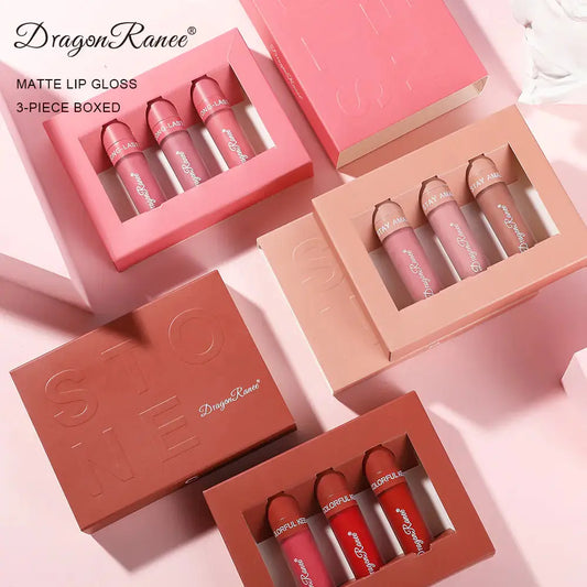 3-Piece Matte Lip Gloss Set - Non-Stick to Cup NovaLuxShop