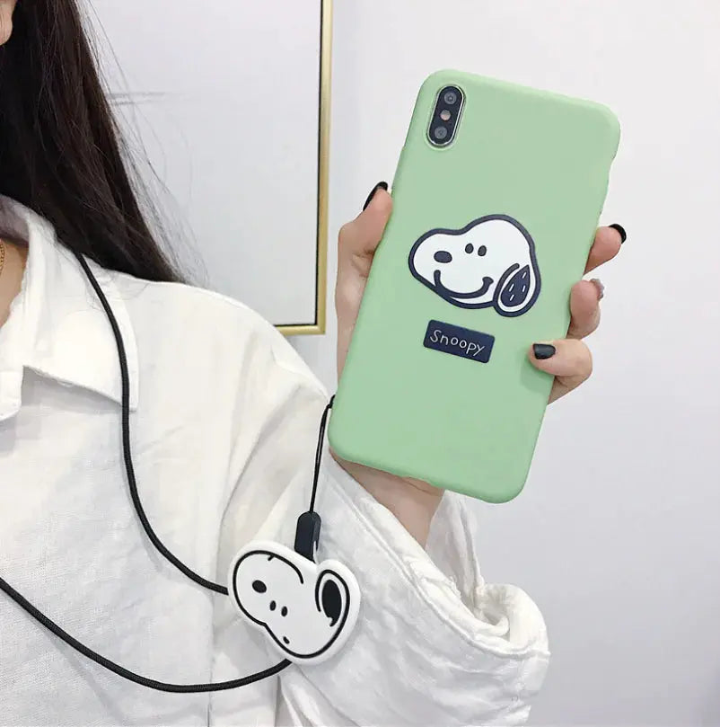 Cute Snoopy Phone Case with Stand and Protector NovaLuxShop