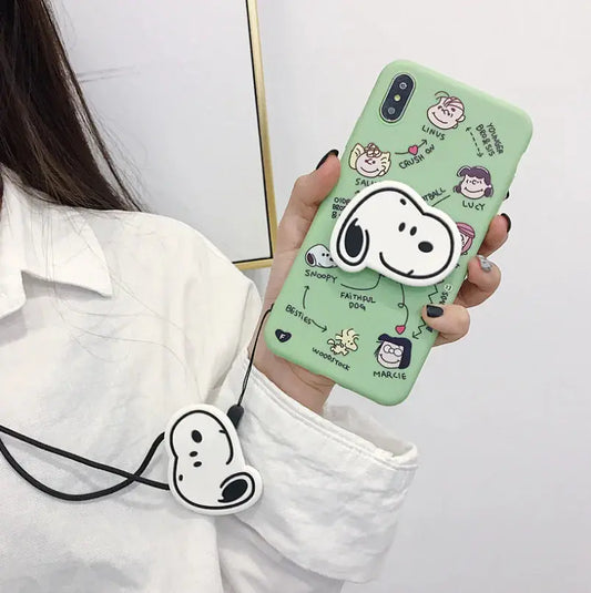 Cute Snoopy Phone Case with Stand and Protector NovaLuxShop