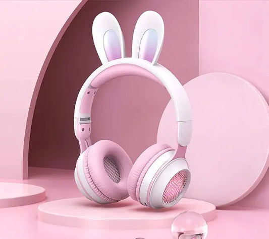 Cute Rabbit Wireless Headphones with RGB LED for Kids NovaLuxShop